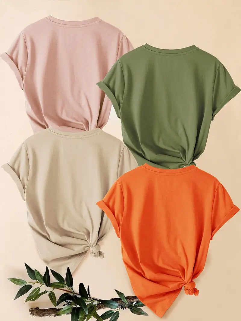 4Pc Stylish Graphic Print T-Shirts