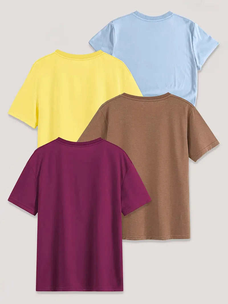 4Pc Stylish Graphic Print T-Shirts