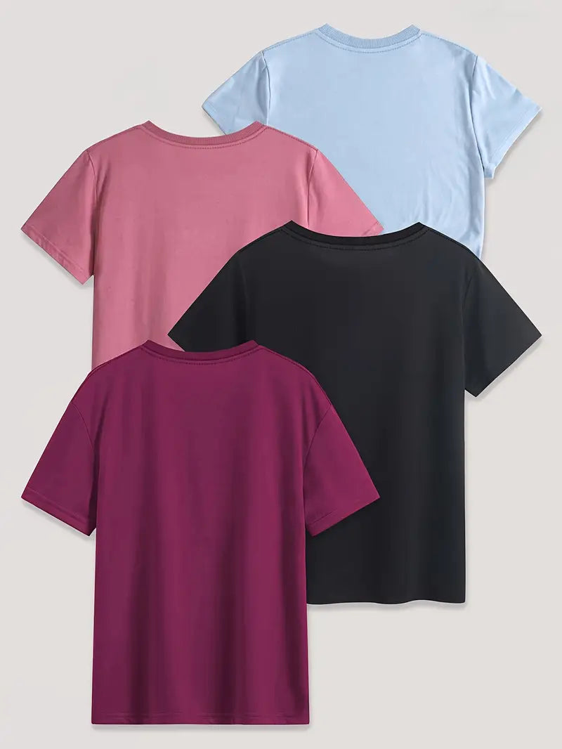 4Pc Stylish Graphic Print T-Shirts