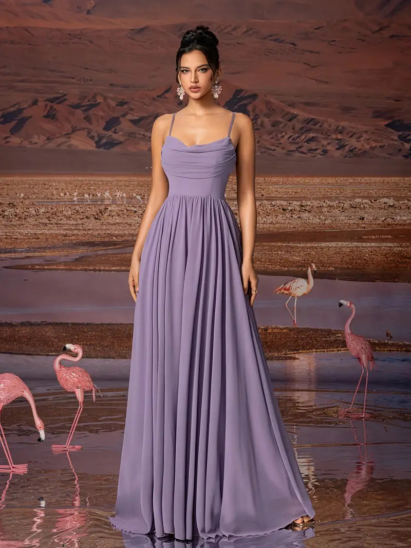 Chiffon Strapless Formal Gown – Stylish Ruched Waist Party Dress