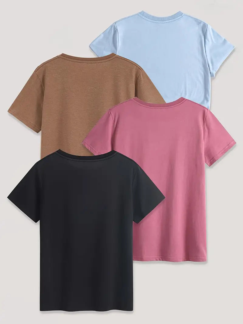 4Pc Stylish Graphic Print T-Shirts
