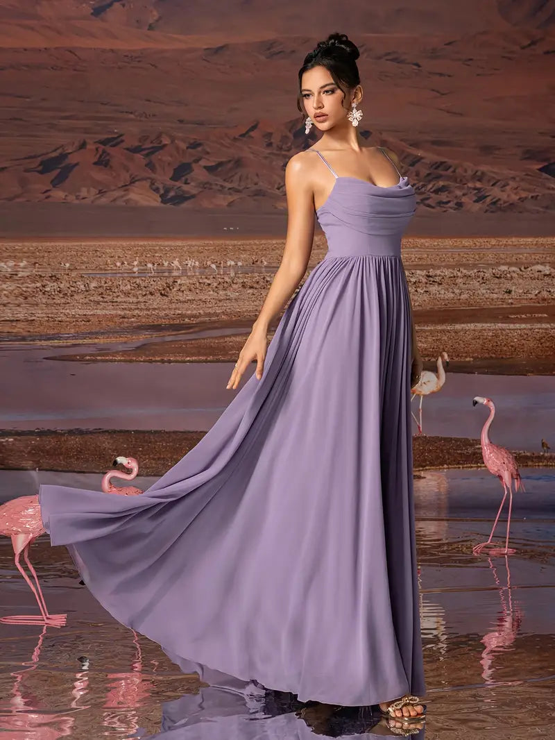 Chiffon Strapless Formal Gown – Stylish Ruched Waist Party Dress