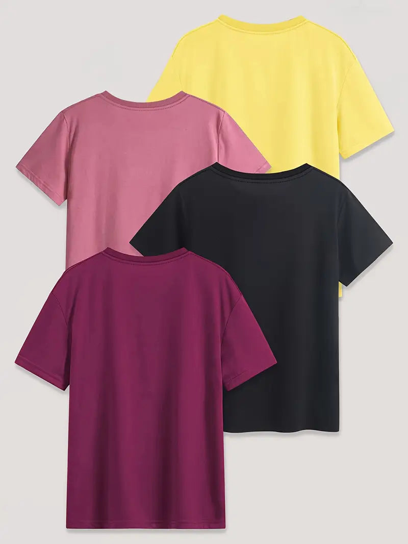 4Pc Stylish Graphic Print T-Shirts