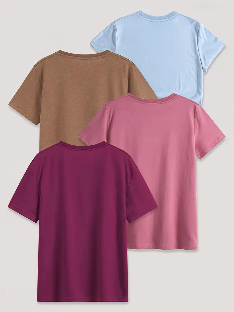 4Pc Stylish Graphic Print T-Shirts