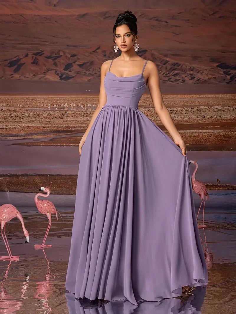 Chiffon Strapless Formal Gown – Stylish Ruched Waist Party Dress