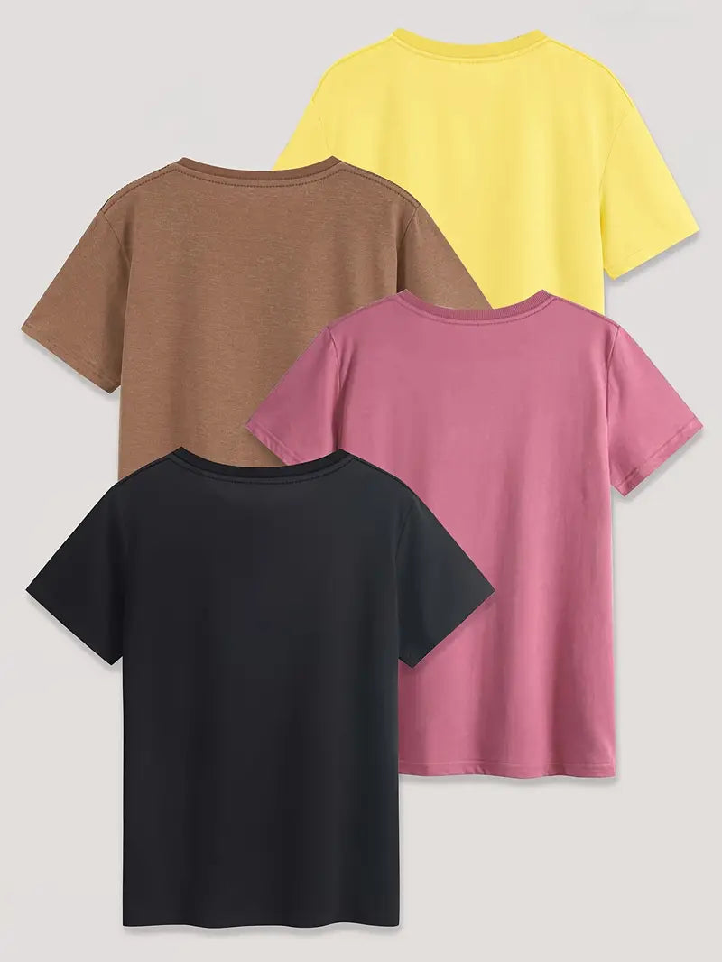 4Pc Stylish Graphic Print T-Shirts
