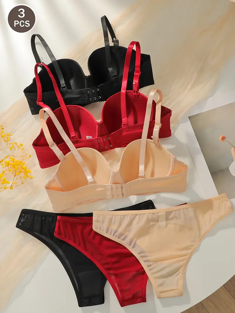3 Sets Of Bra & Panties