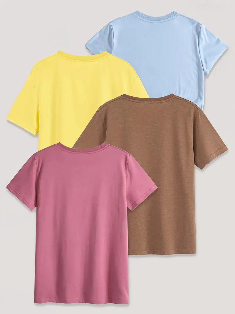 4Pc Stylish Graphic Print T-Shirts
