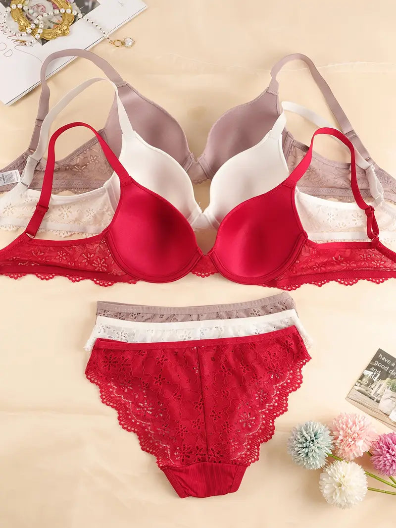 3 Sets Of Bra & Panties
