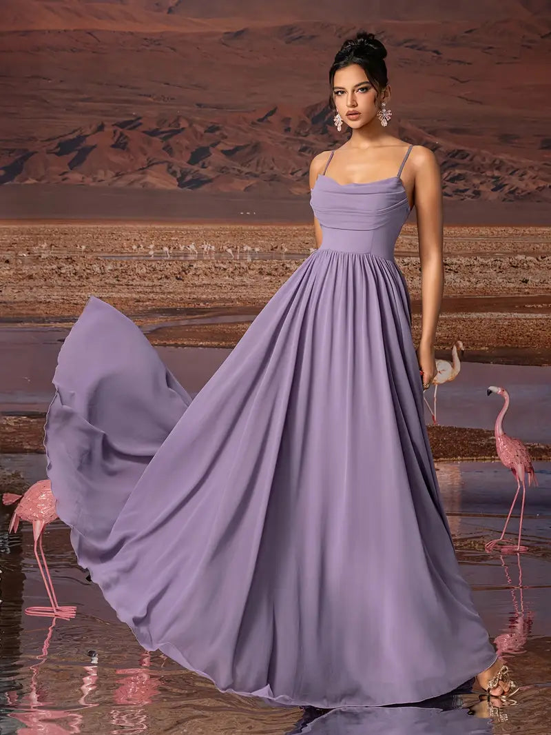 Chiffon Strapless Formal Gown – Stylish Ruched Waist Party Dress